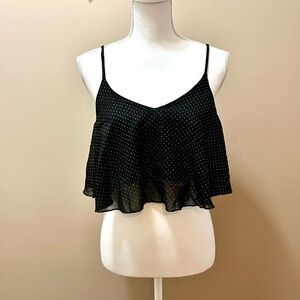 Live 4 Truth Black and Gold Flowy Crop Top Size Small